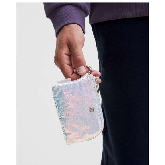 NWT‎ Lululemon Clippable Card Pouch *Iridescent Iridescent / Silver - Picture 1 of 7